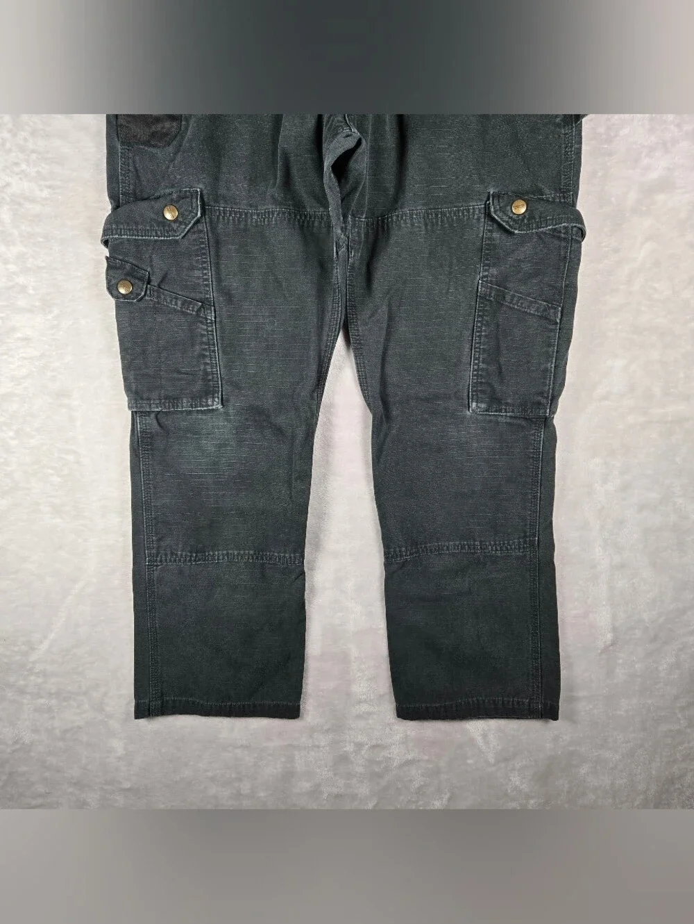 Carhartt Double Knee Cargo Pants Mens Size 34x30 Black Relaxed Fit Ripstop Y2K